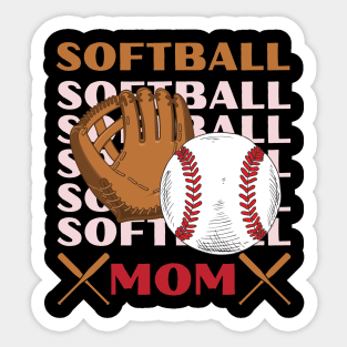 My Favorite Softball Player Calls Me Mom Gift for Softball Mother mommy mama Sticker